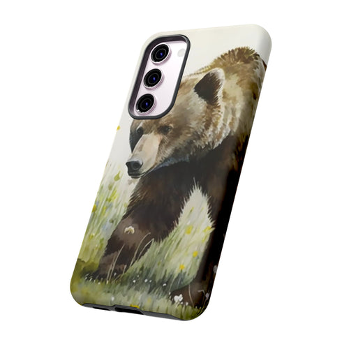 Grizzly Bear in a Field - Impact Resistant Phone Case